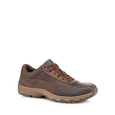 Caterpillar Brown 'Eon' leather trainers